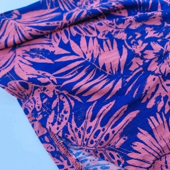 NWT AMANA Women's Floral Wrap Skirt Stretch Ruffle Pink Blue Elastic Waist sz L - Picture 6 of 9